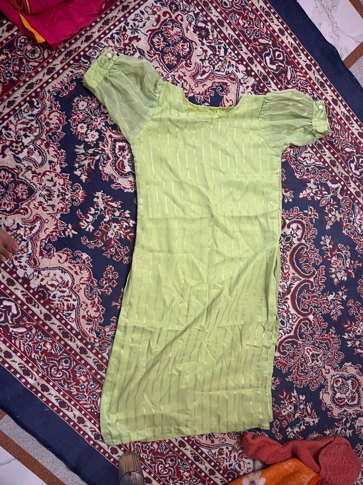 Green Striped Kurta