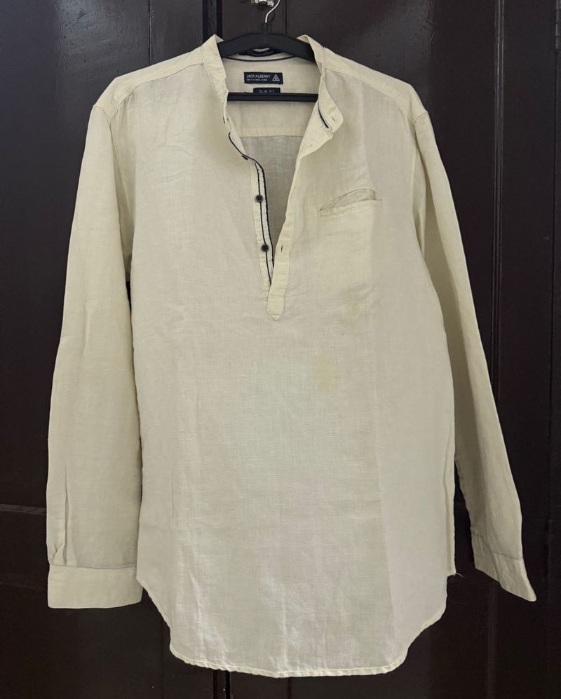 Jack Alberry Linen Grandad Shirt