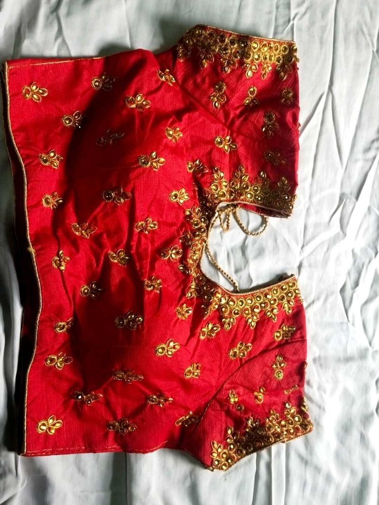 Red Embroidered Blouse