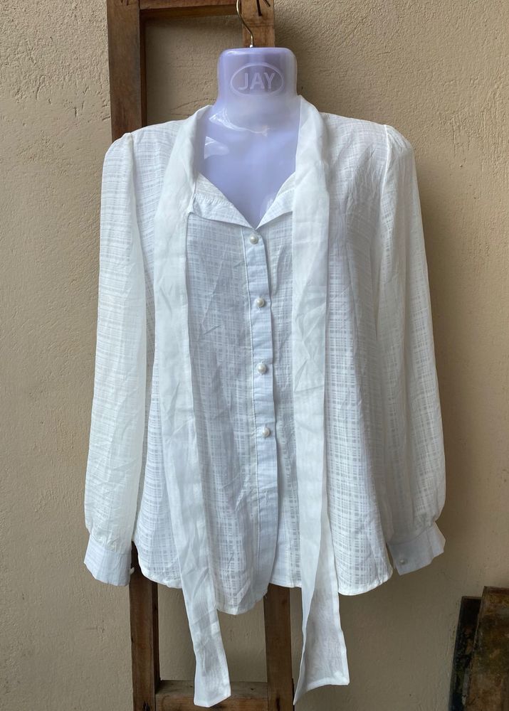 White Button-Up Top