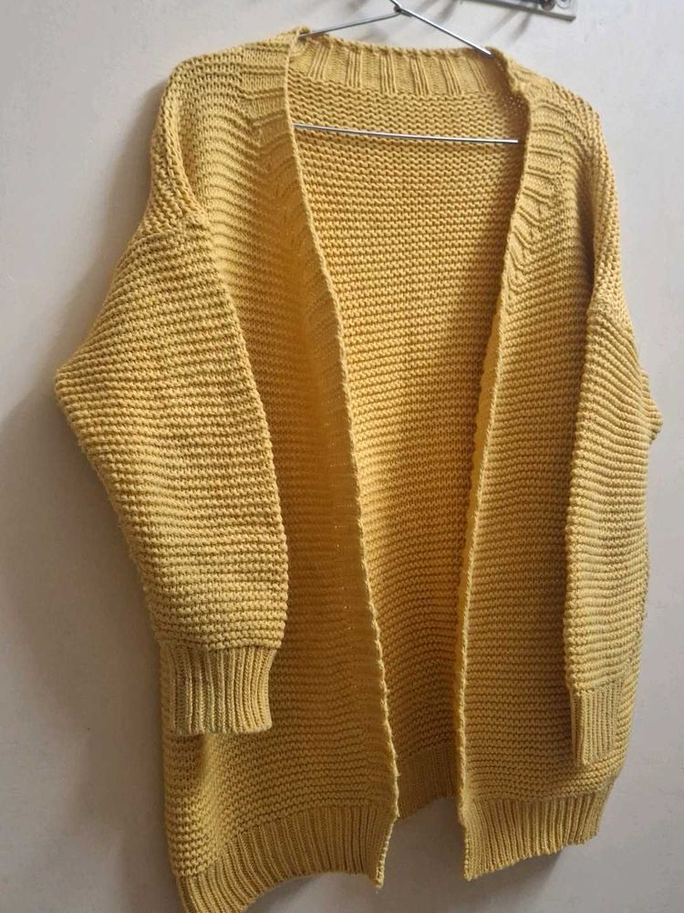 Yellow Knit Cardigan - Cozy &amp; Stylish