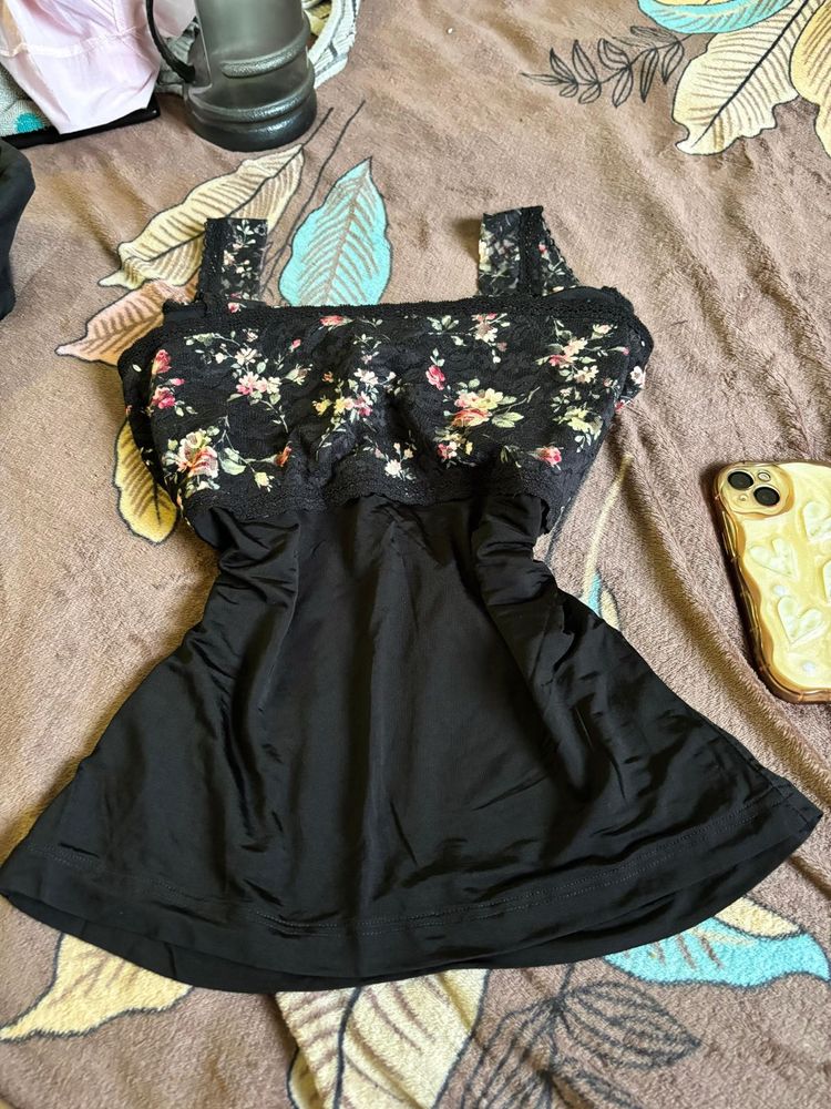 Y2k Black Padded Top