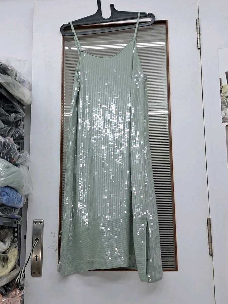 Sparkly Mint Mini Dress