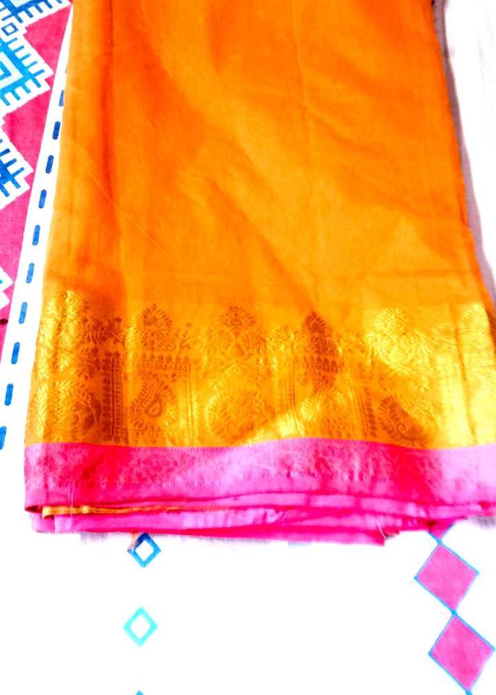 Elegant  Silk Gold Saree