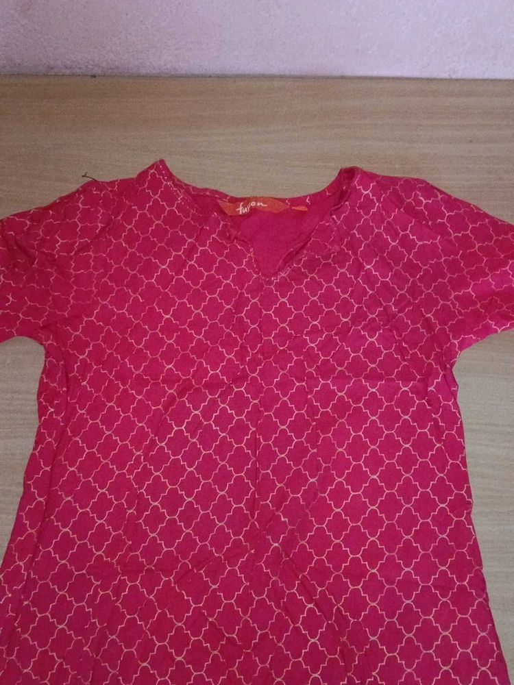 Pink Printed Kurti