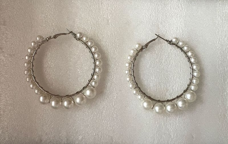 Pearl Hoop Earrings