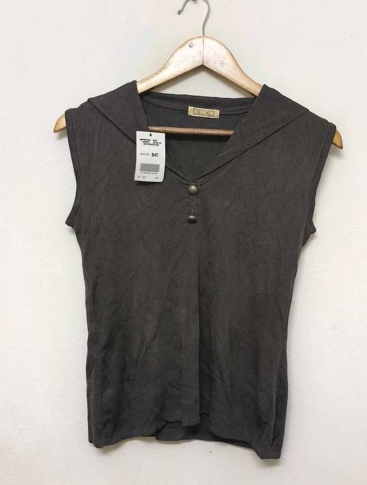 Trendt New Brown Sleeveless Top