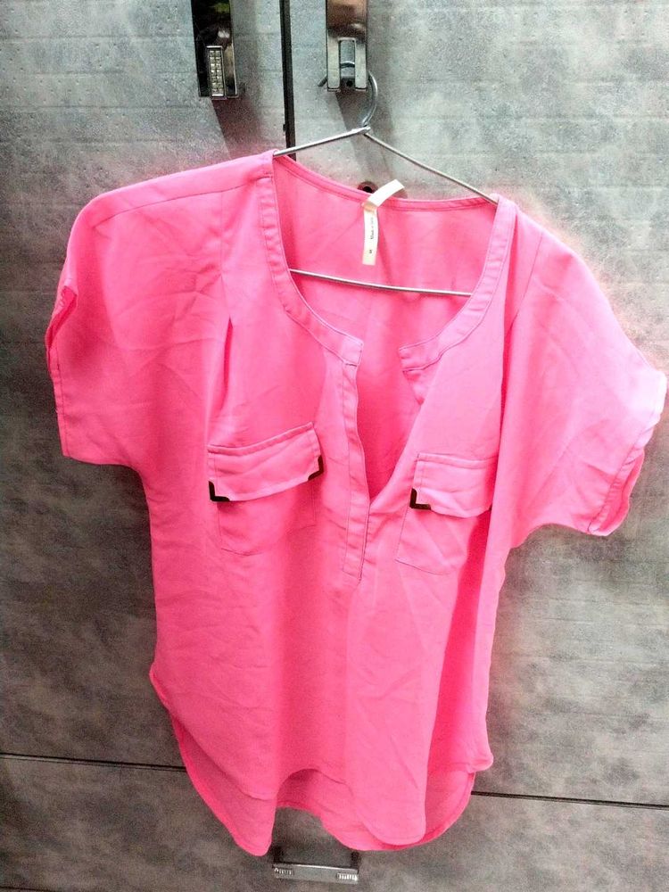 Pink Pocket Blouse/Top