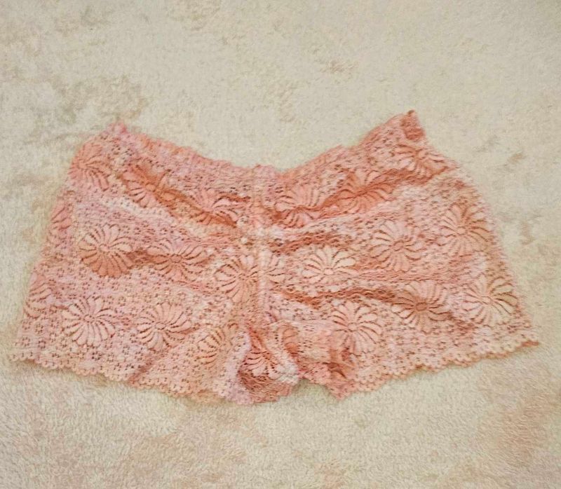 Peach Lace Shorts