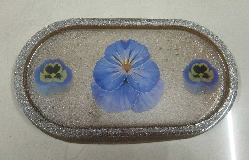 Floral Decorative Resin Tray