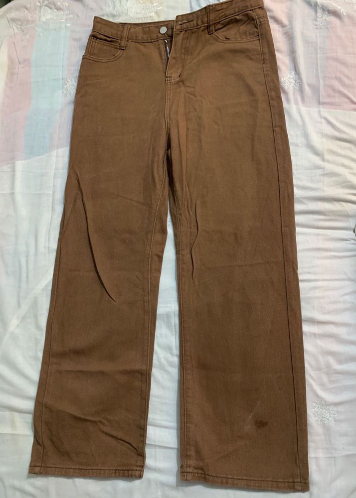 Brown Straight Leg Jeans