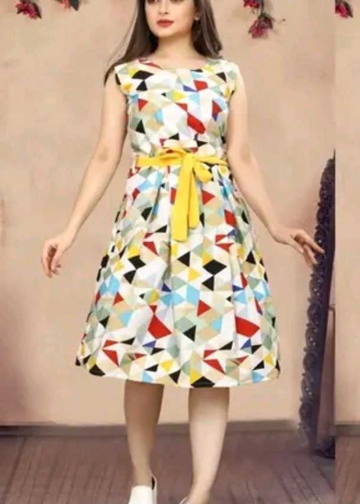 Colorful Fit &amp; Flare Dress