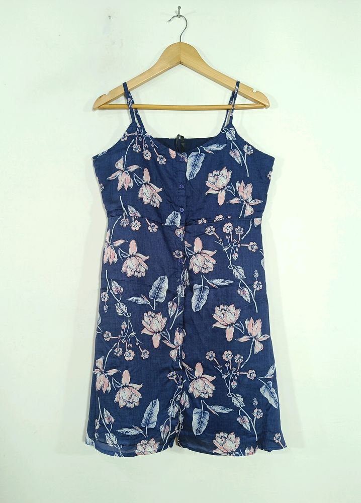 Here&amp;Now Blue Floral Printed Dress (Women)