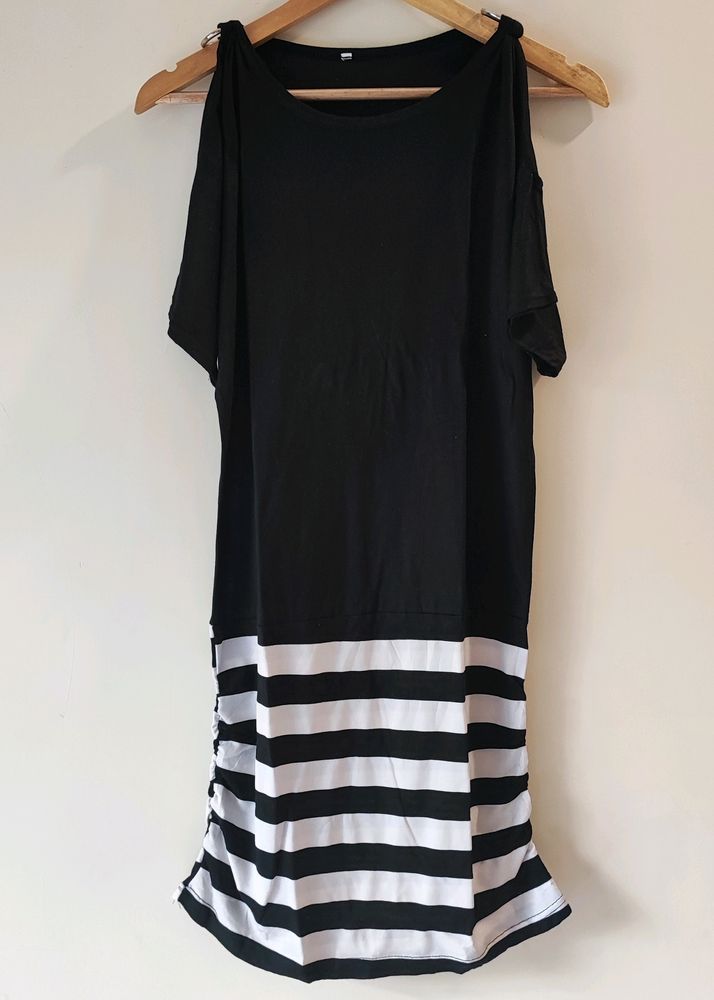 Black N White Long Dress Size L-XL