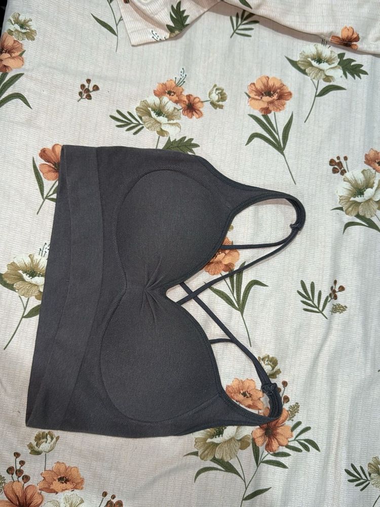 2 Stylish Grey &amp; brown Sports Bra