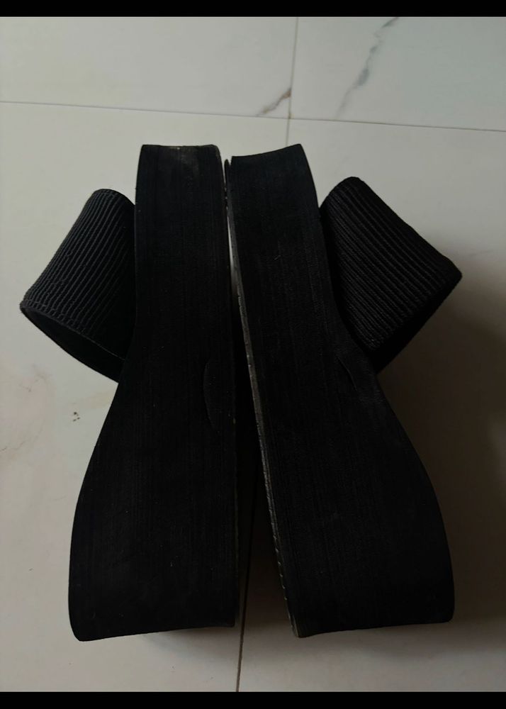 Black Platform Slides