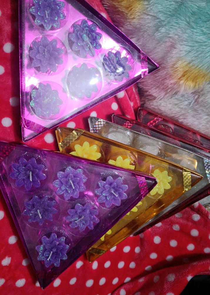 Beautiful Shimmer Candles Box Packed