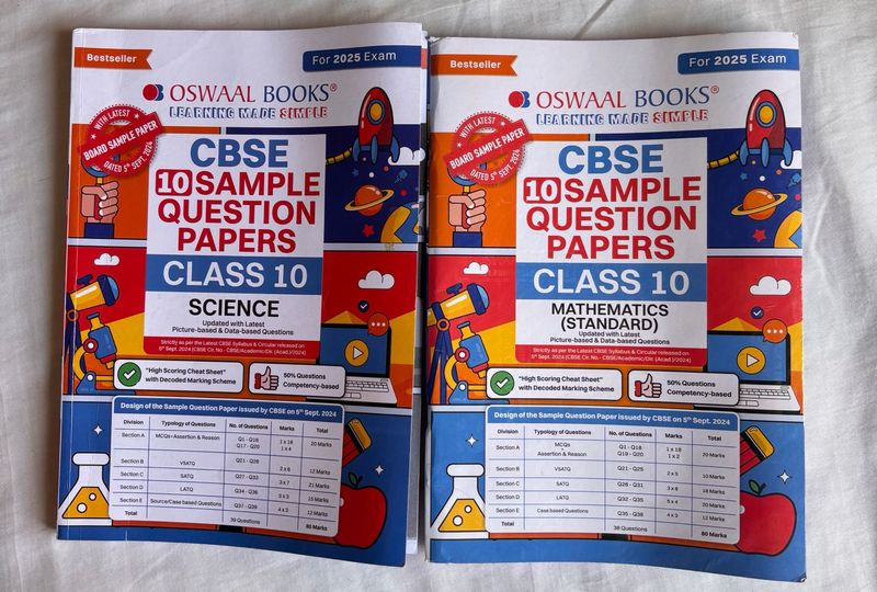 Oswaal Sample Paper Maths And Science Class 10