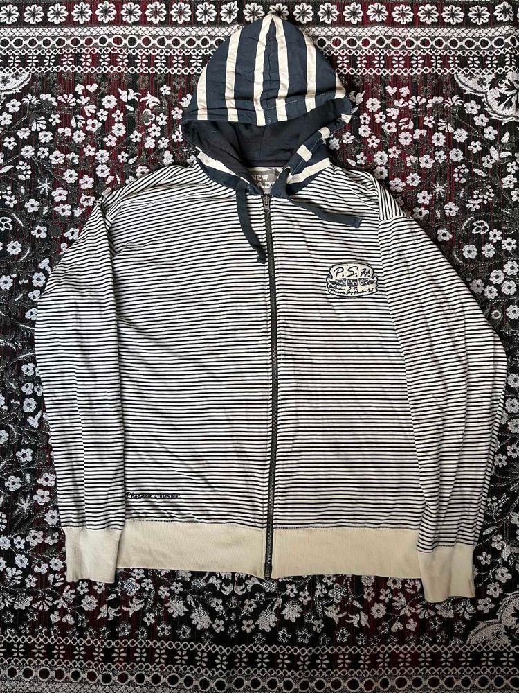 Striped Zip-Up Hoodie