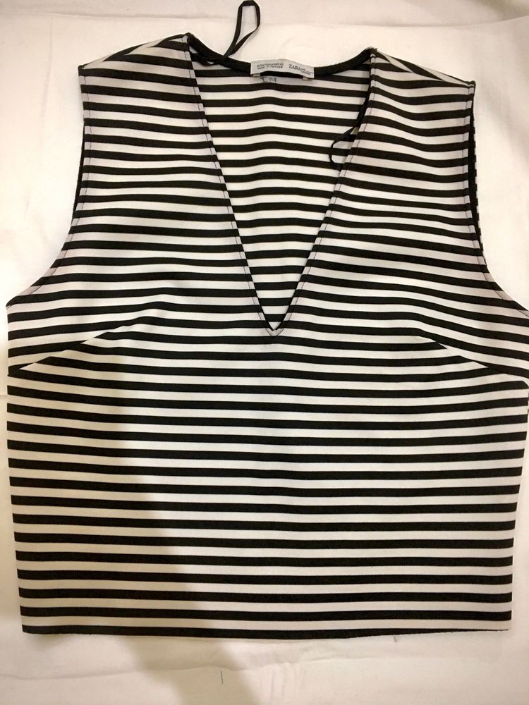 Zara Stripe Black And White Top