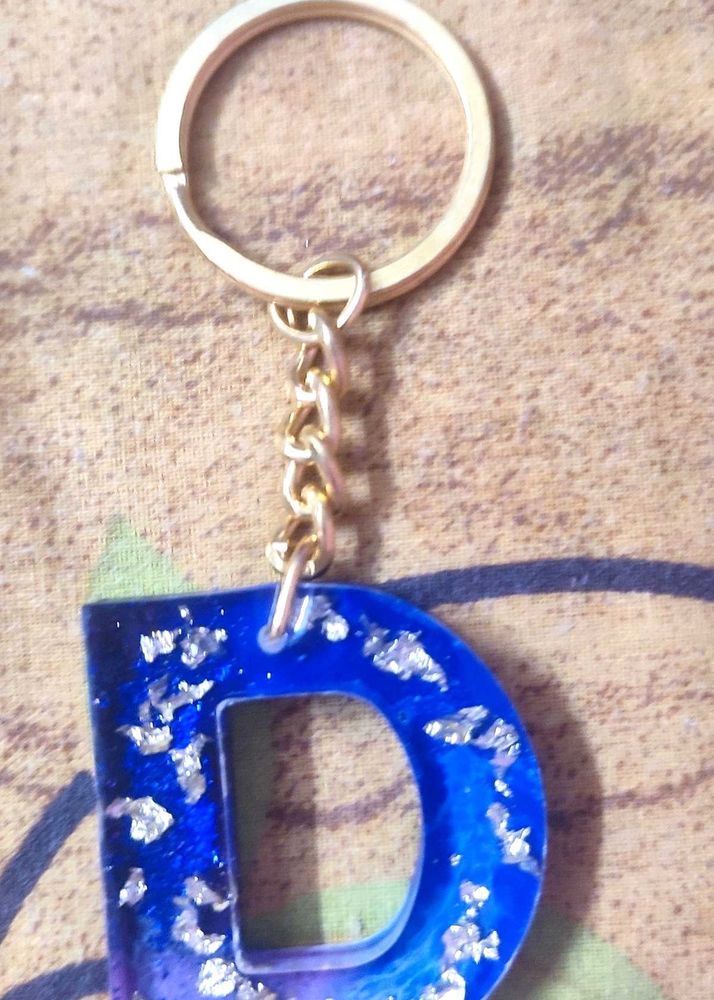Blue &#39;D&#39; Keychain