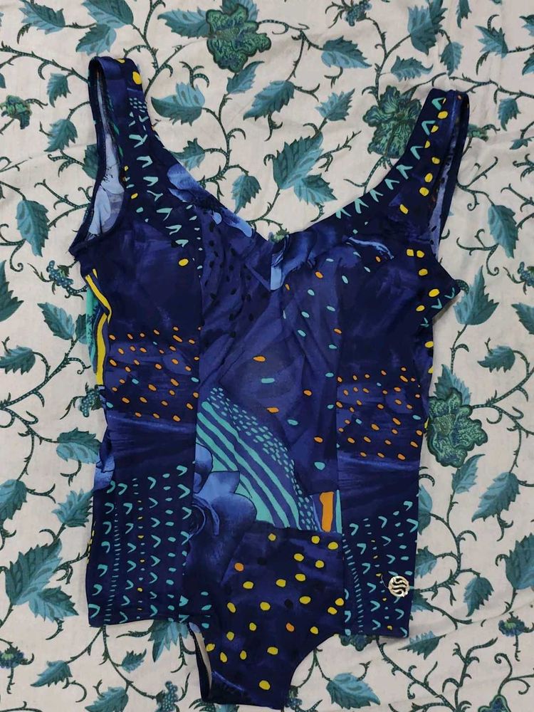 Stylish Blue Printed Swimsuit