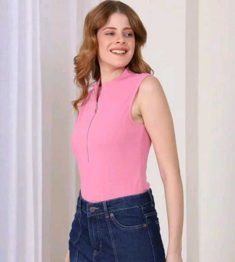 Pink Sleeveless bodysuit