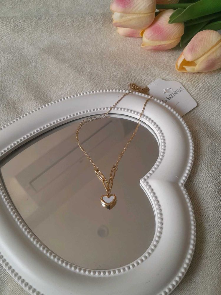 Dual Sided Heart Pendant Necklace (Anti Tarnish)