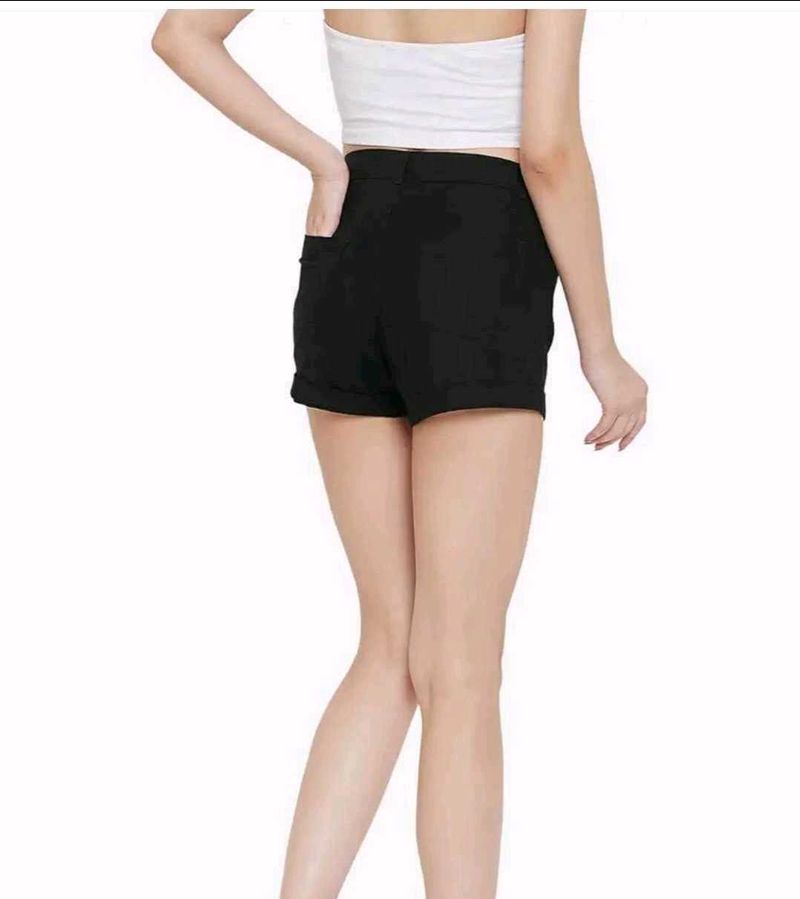 Black Denim Shorts For Women&#39;s