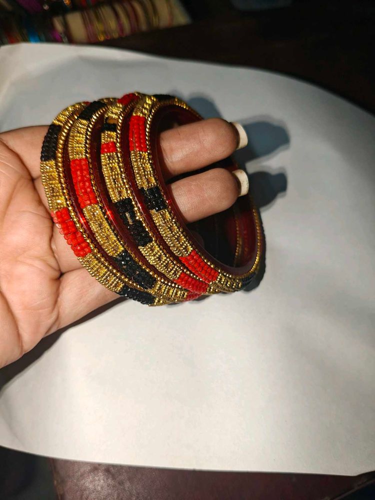 Handcrafted Beaded Bangle Set