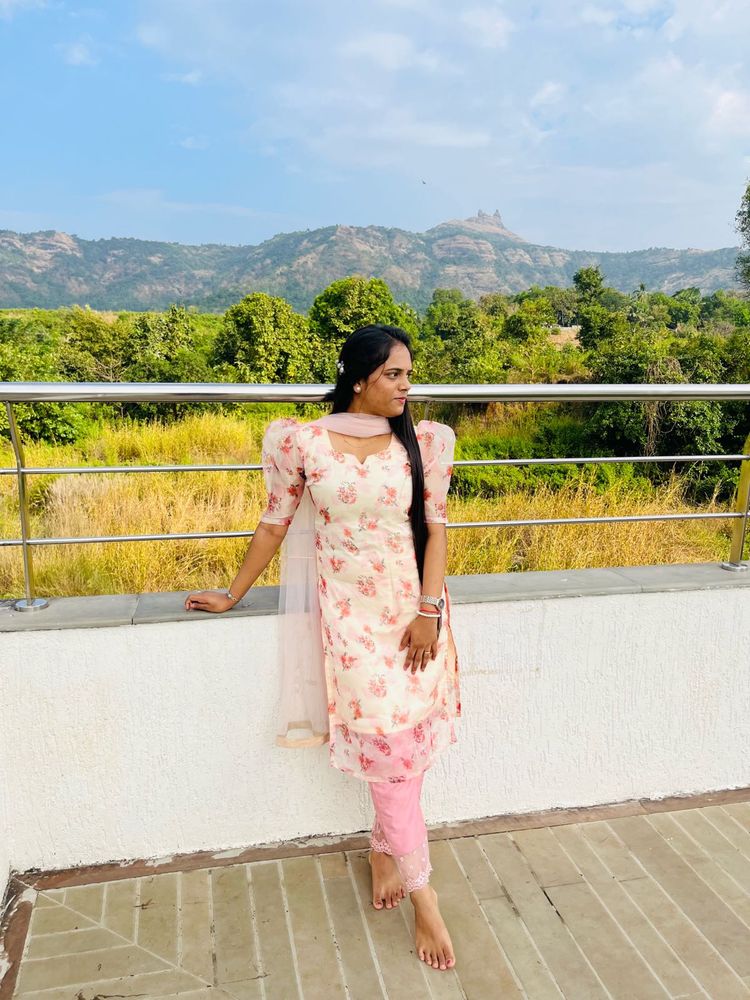 organza Floral kurta
