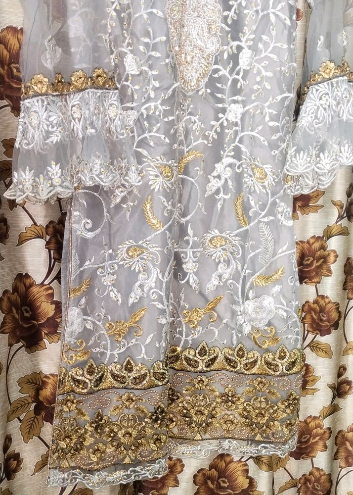 Beautiful Party Wear Garara Gray Colour xxl