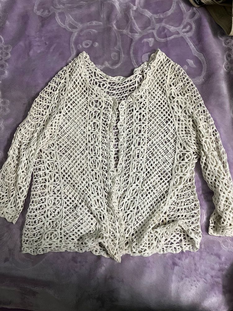 White Cotton Shrug