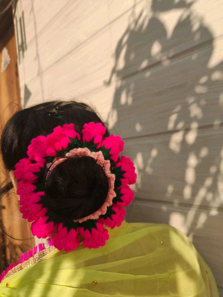 crochetFloral Bun Accessory