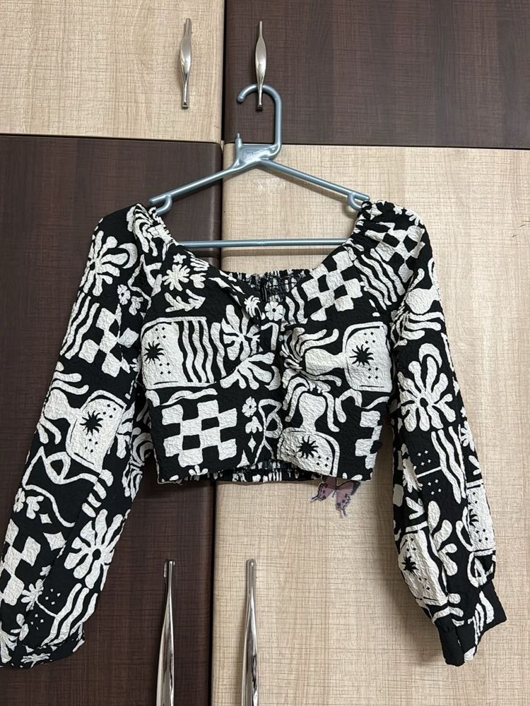 Patterned Crop Top
