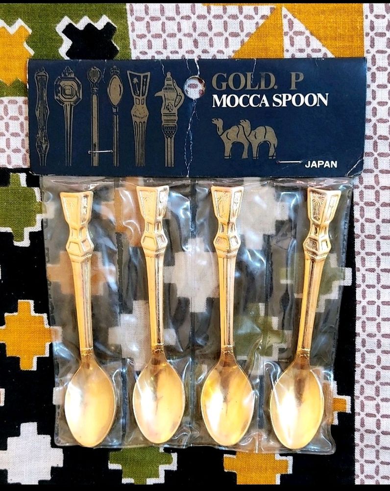 Seal Pack Set Of 12 Gold Plated Mocca Spoon