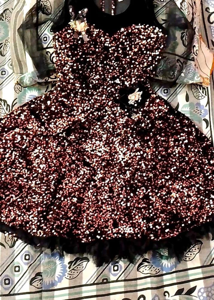 Velvet Sequence Work Gown