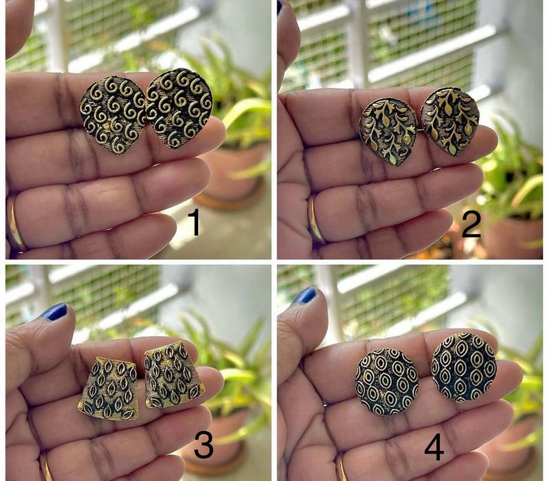 Golden Stud Earrings