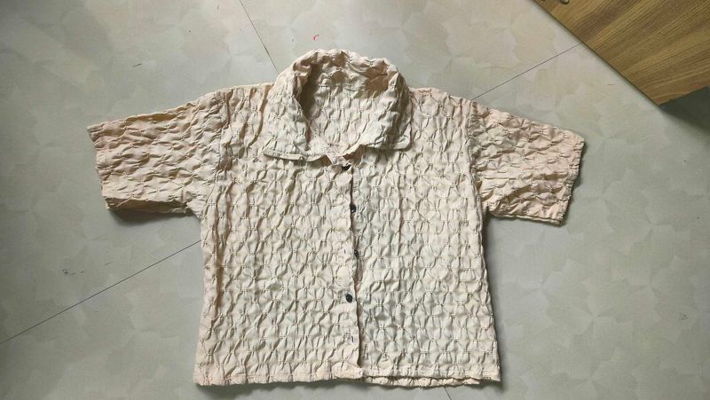 Textured Short Sleeve Top