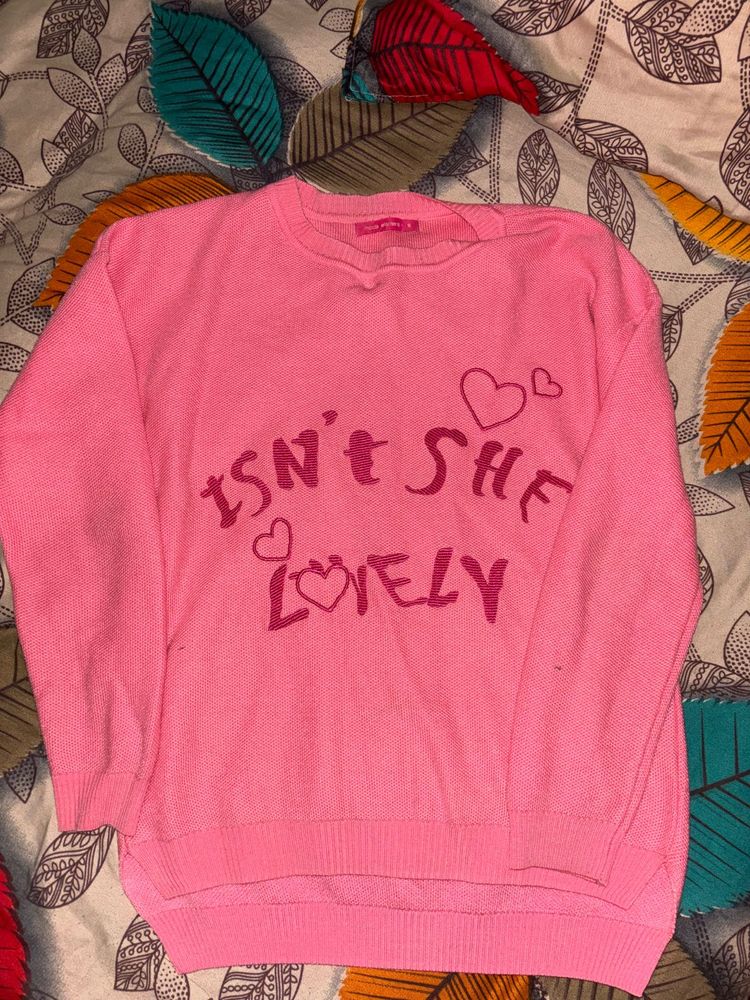 Pink Graphic Print Pullover