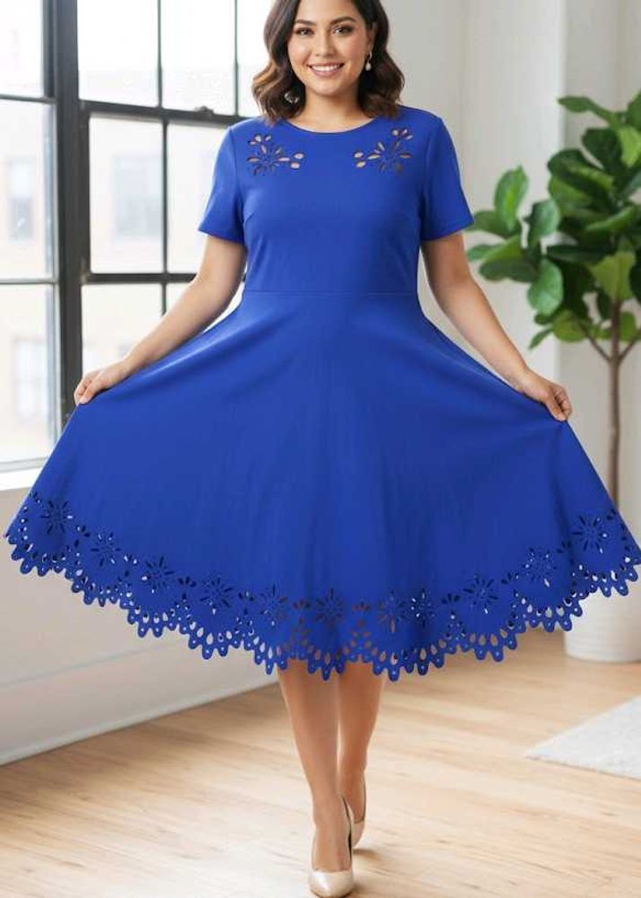 SHEIN Royal Blue Flair Dress👗✨