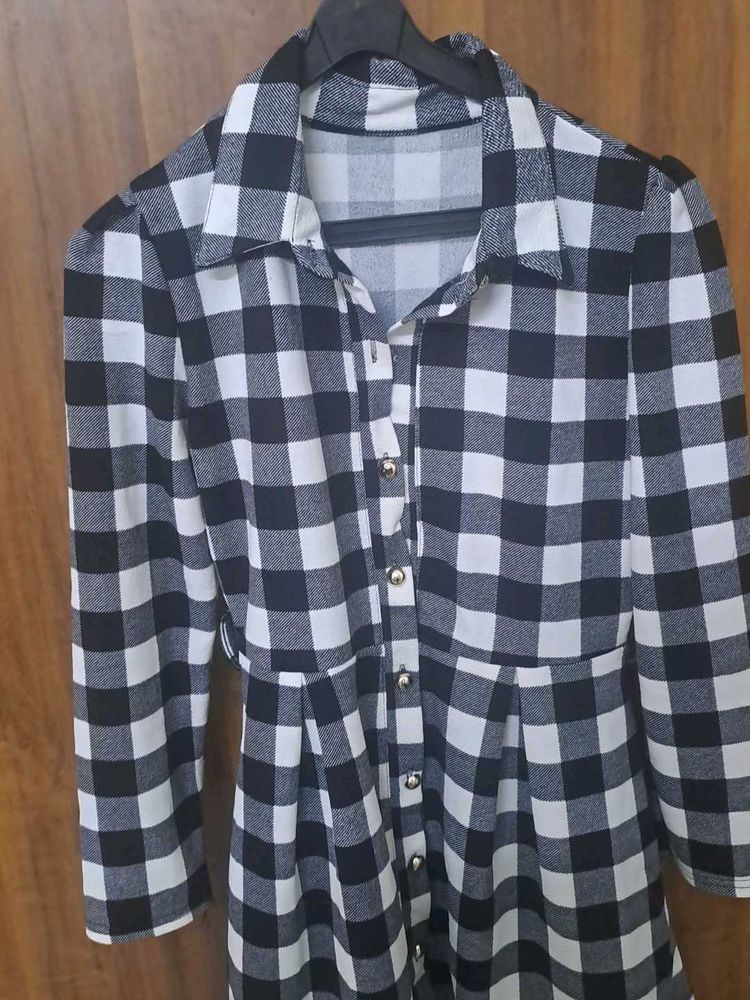 Shirt Tunic Black White