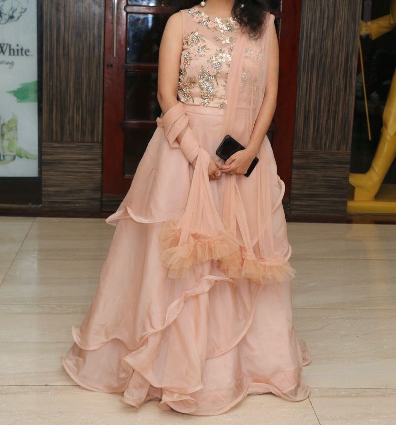 Elegant Peach Lehenga Choli Set