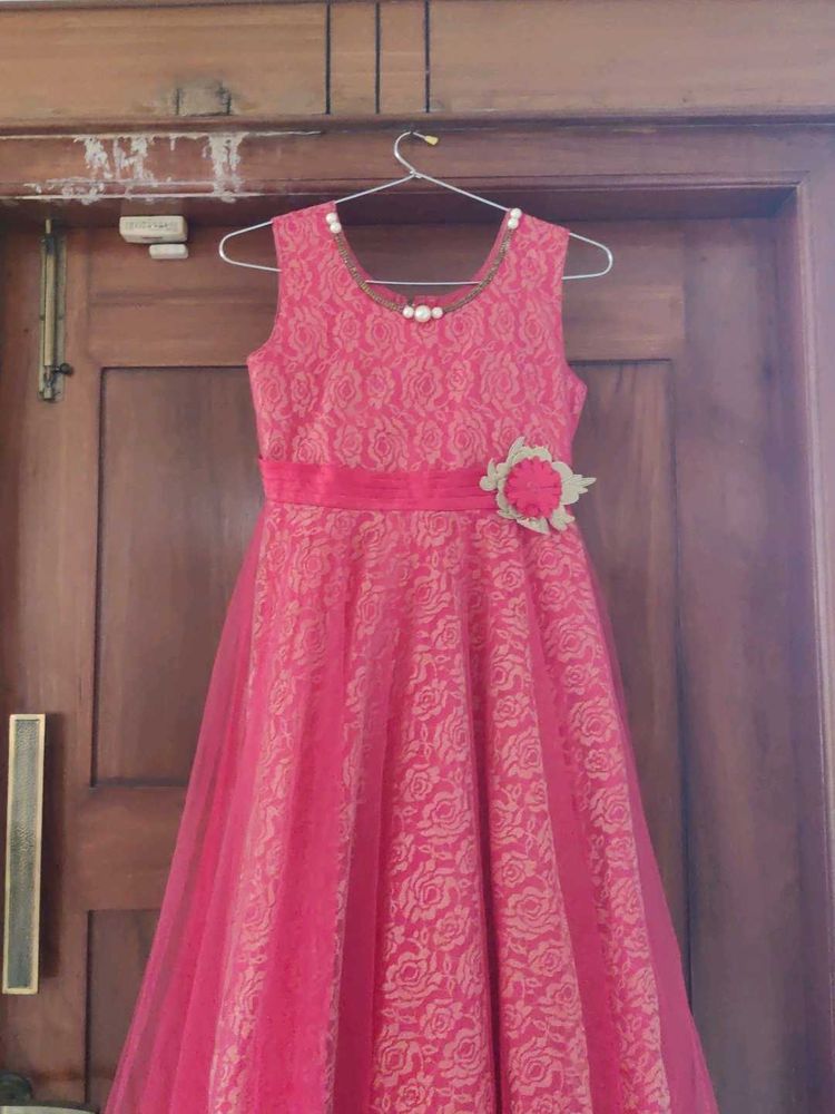 Elegant Pink Girls' Party Dress