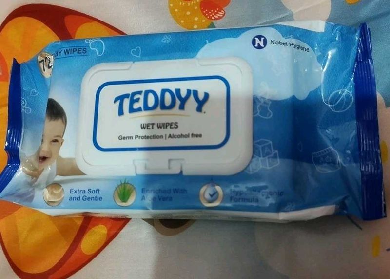 Teddyy Baby Wet Wipes - 72 Count