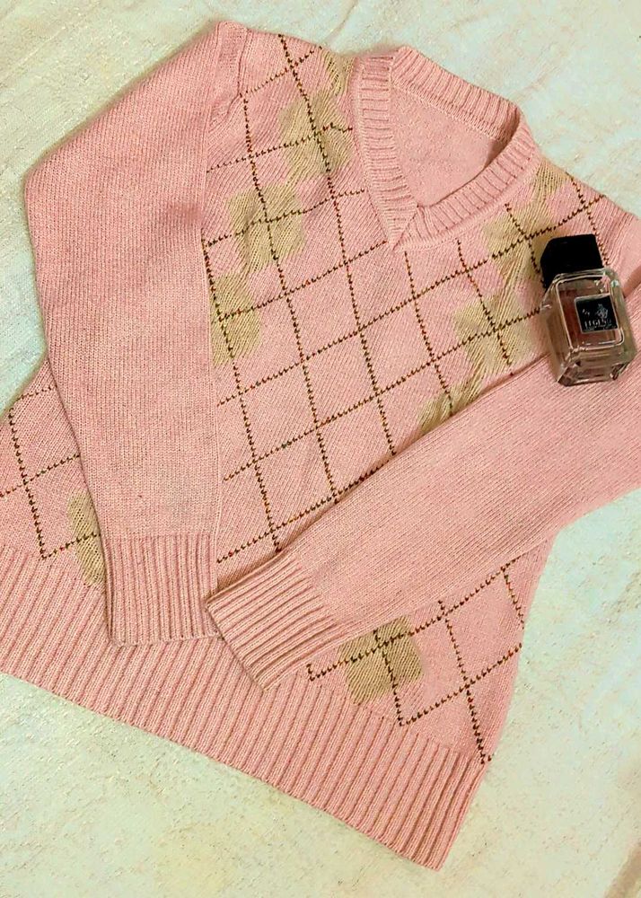 Pink Argyle Sweater🎀🩷