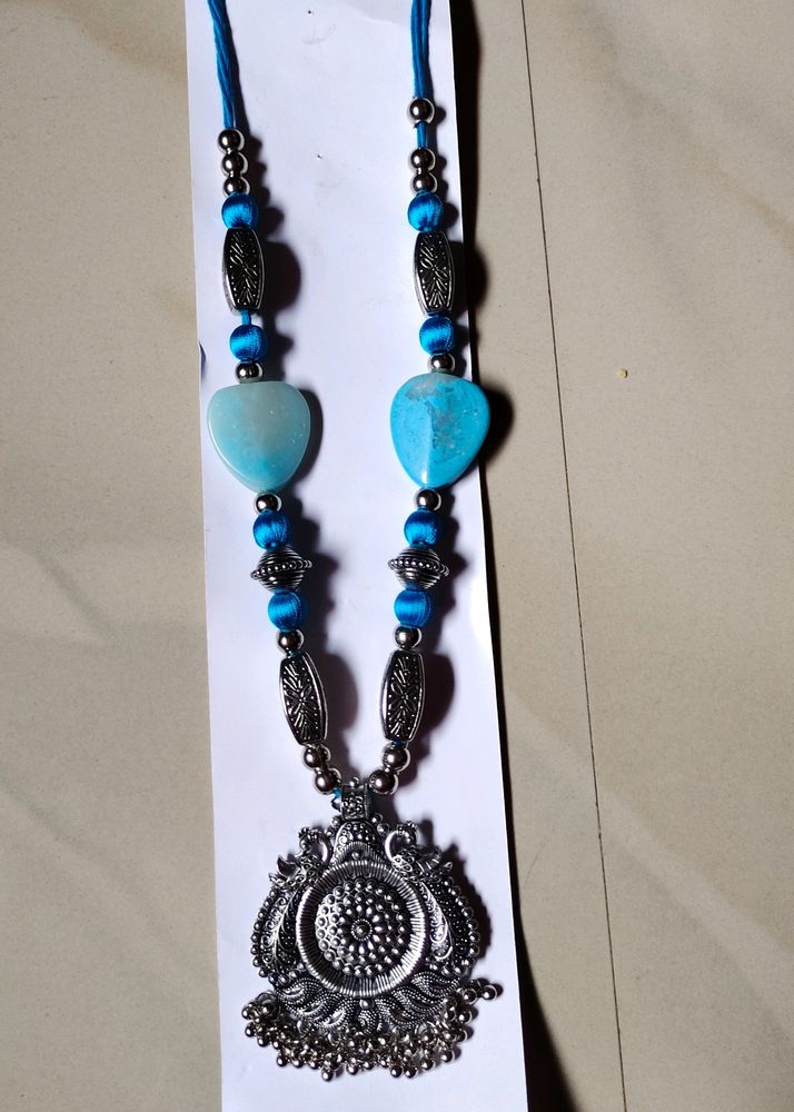 Beautiful ❤️ Silver And Blue 💙 Design Jewellery S