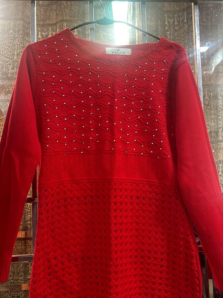 Red Embellished Top