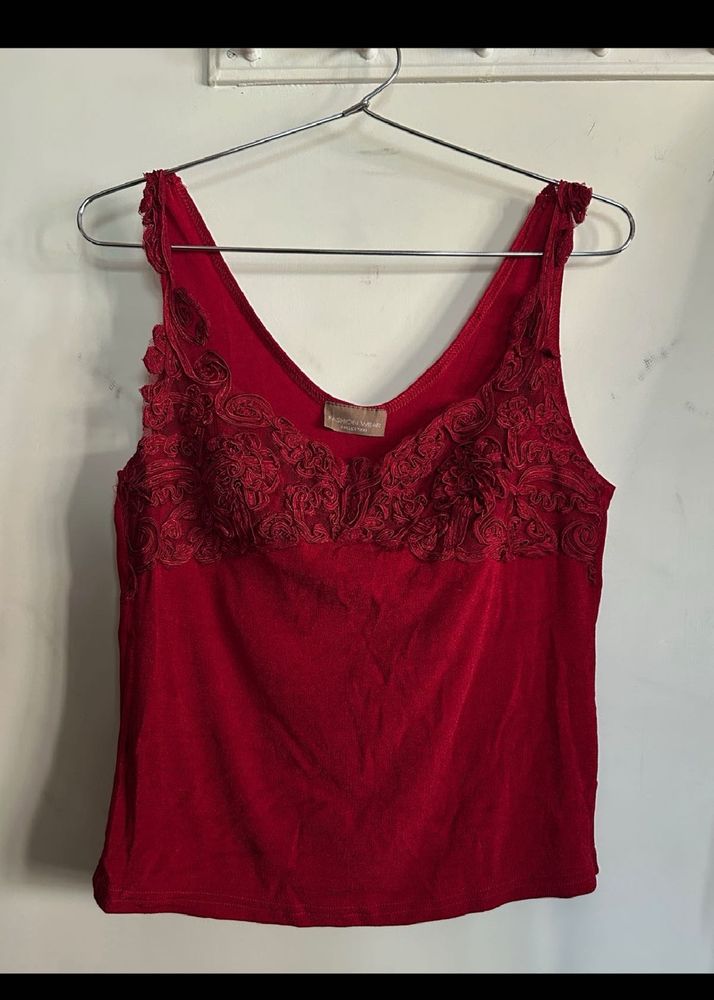 Red Lace Tank Top