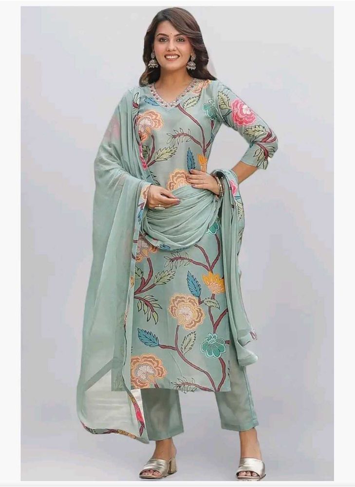 Printed Kurta With Pant and Dupatta